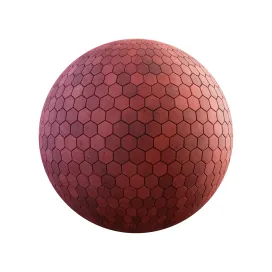 Red hexagon concrete pavement